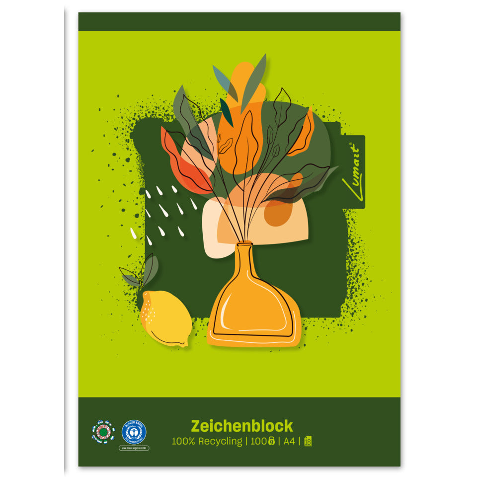 Zeichenblock Green, A4, 100g/m², 18 Blatt, 4 Motive, sortiert STAUFEN GREEN 055429000 STAUFEN GREEN 055429000 kopfgel.