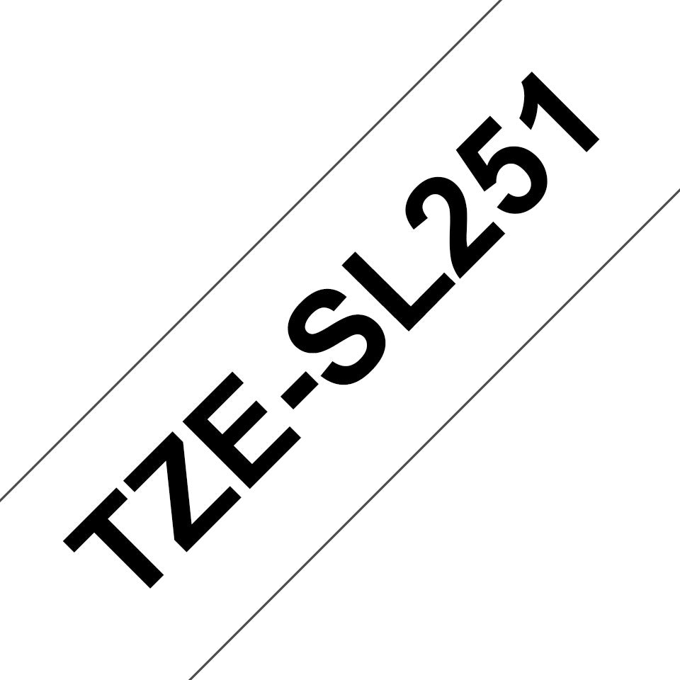 Schriftband selbstlaminiert, 24mmx8m, schwarz/weiß BROTHER TZESL251 BROTHER TZESL251 24mm x 8m